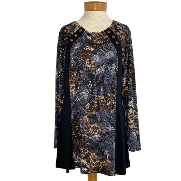 Max & Rina snake, print to neck, long sleeve Med - Picture 1 of 5